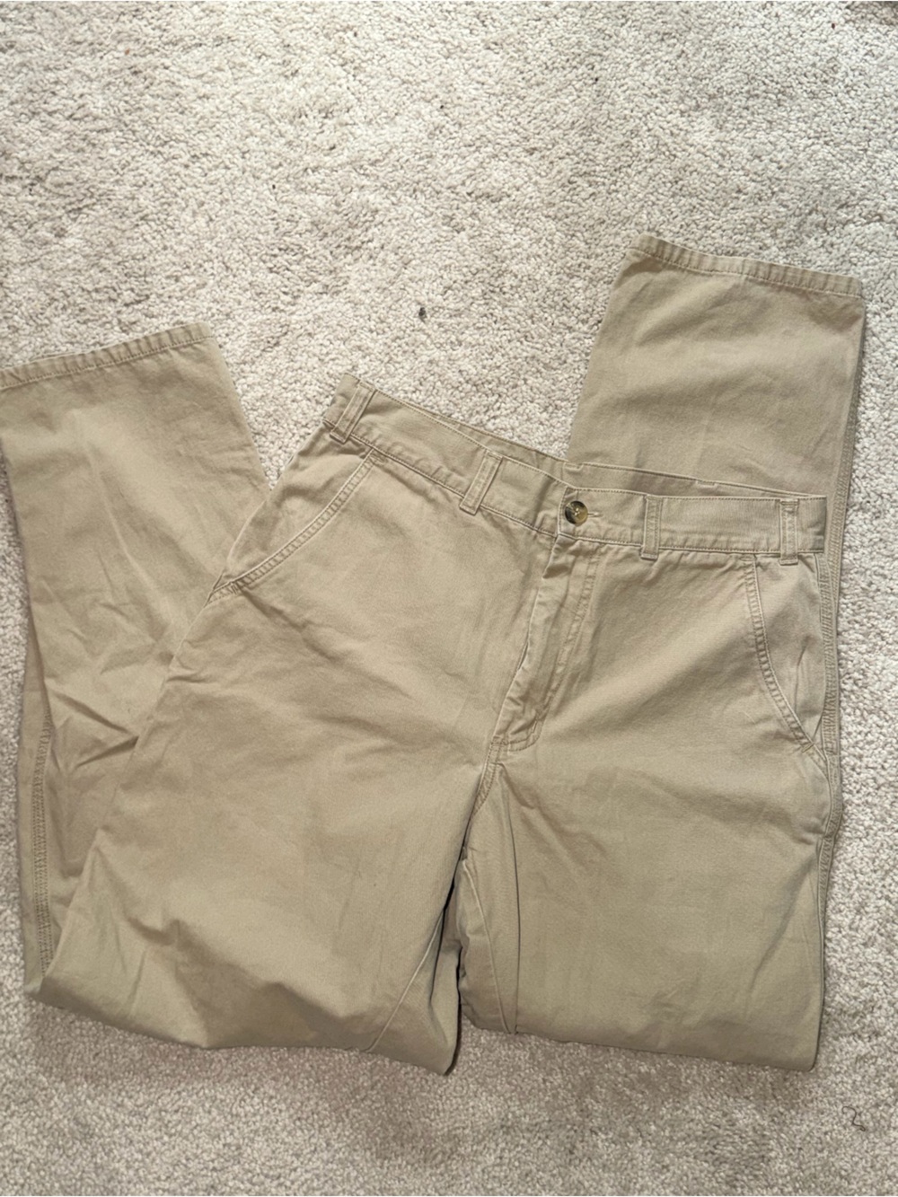 Vintage Patagonia Men's Khaki Straight Chinos - Light Tan
